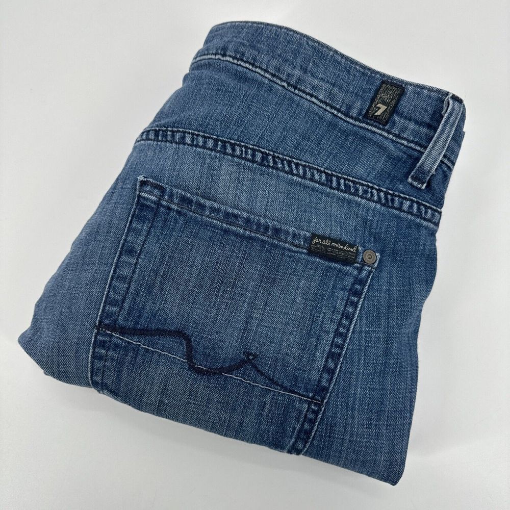 7 For All Mankind Relaxed Zip Fly Straight Leg Size 34 Blue Jeans Mens
